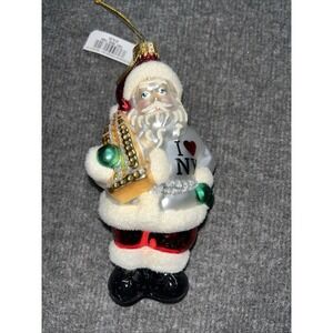 Holiday Lane‎ Christmas ornament Santa I love New York NY